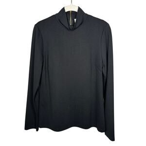 Kate Spade New York Live Colorfully Black Mock Neck Long Sleeve Top Women's 6